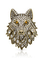 JAMES WOLFE® WHITE WOLF | Crystal Unisex Brooch