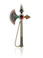 JAMES WOLFE® MULTI COLOR AXE | Crystal Unisex Brooch