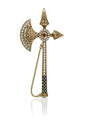 JAMES WOLFE® GOLD AXE | Crystal Unisex Brooch