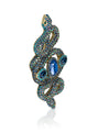 JAMES WOLFE® SEA BLUE SERPENT | Crystal Unisex Brooch