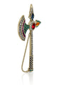 JAMES WOLFE® MULTI COLOR AXE | Crystal Unisex Brooch